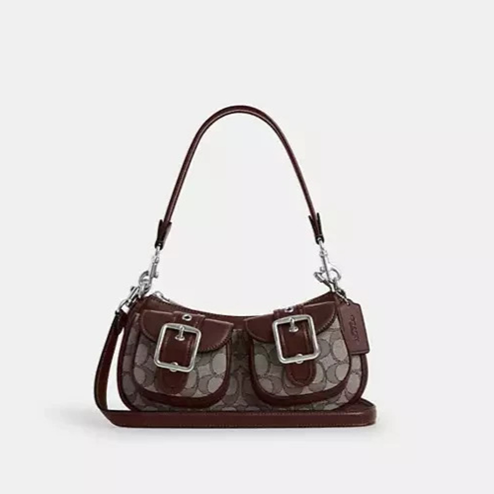 New‼️COACH Ashton Bag In Signature Jacquard CBJ00 Silver/Oak/Maple